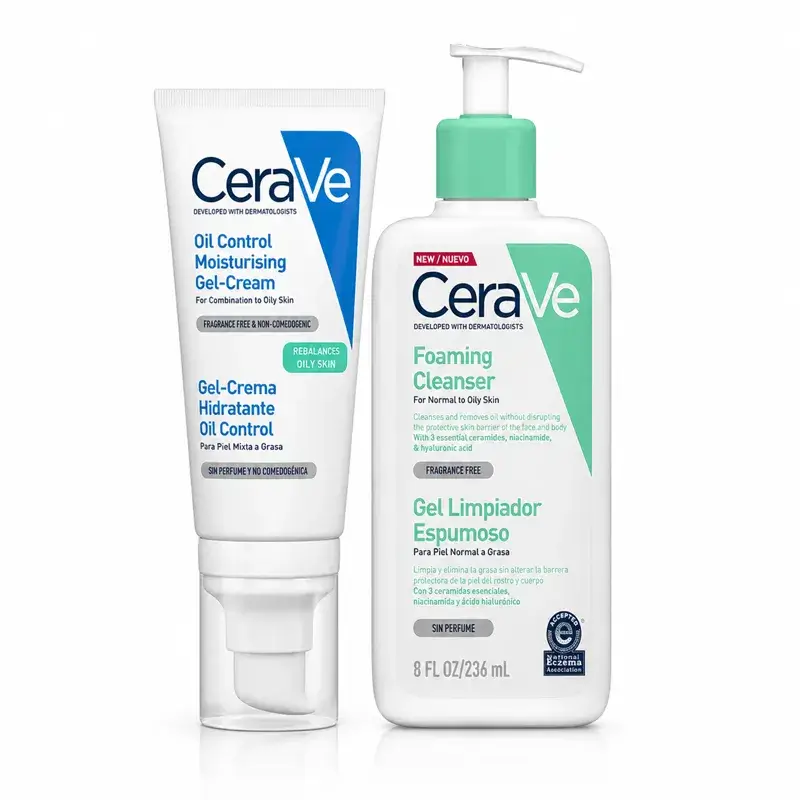 Cerave Cerave Gel Limpiador Espumoso 236 Ml + Oil Control Gel Crema Hidratante 52 Ml