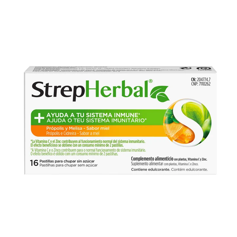 Strepherbal Própolis Melisa Sabor Miel 16 Pastillas