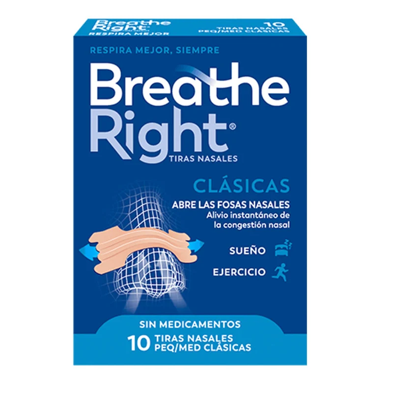 Breathe Right Tiras Nasales Peq/Med 10 Unidades