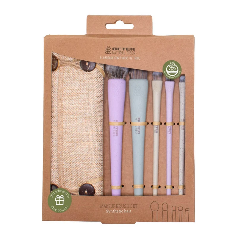 Beter Set Maquillaje 5 Brochas Natural Fiber