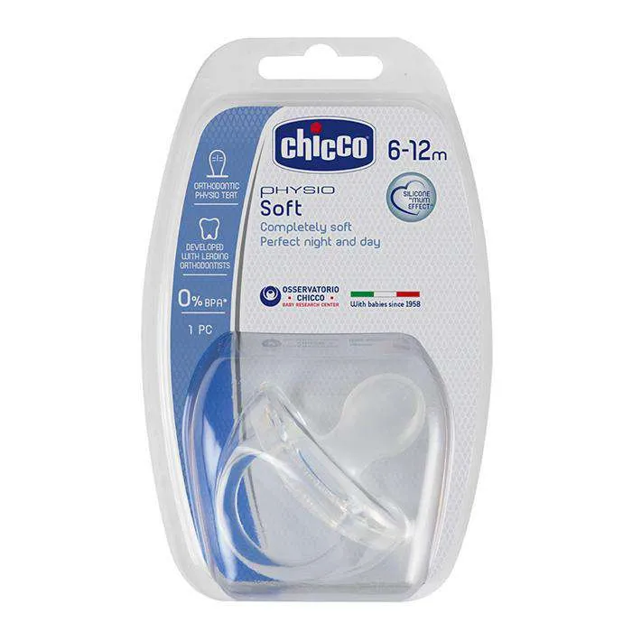 Chicco Chupete Todosilicona Physio Soft Transparente 6-12M