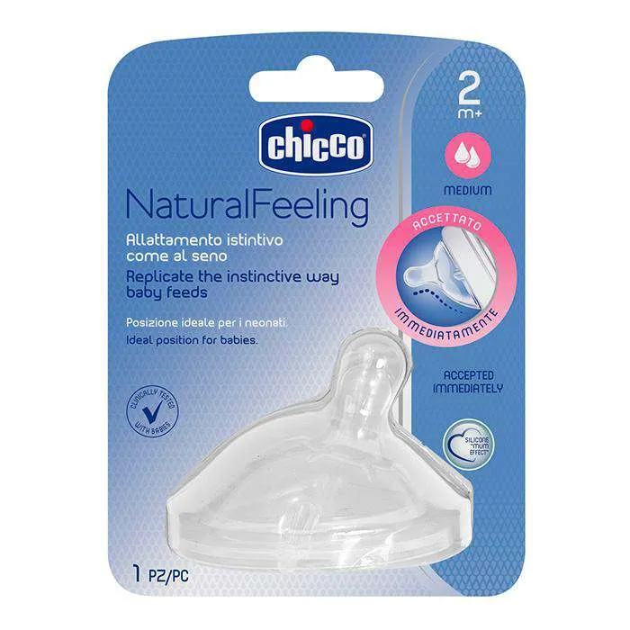 Chicco Tetina Silicona Natural Feeling Medio +2M 1 Unidad