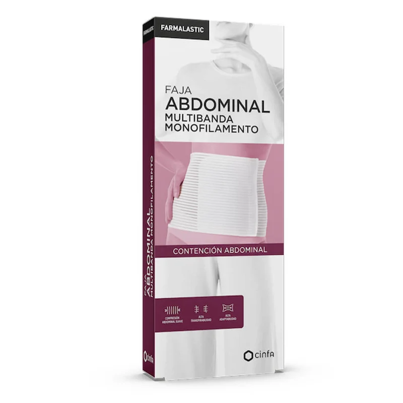 Farmalastic Faja Abdominal Multibanda Monofilamento Blanca Talla Mediana