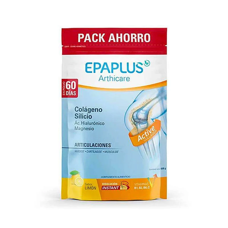 Epaplus Colágeno + Silicio + Hialurónico + Magnesio Limón Polvo 668 Gr