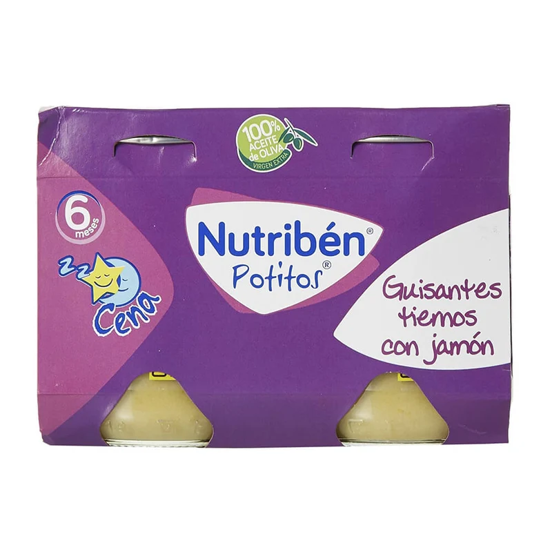 Nutribén Potito 190 Gr Cena Guisantes Con Jamón Duplo