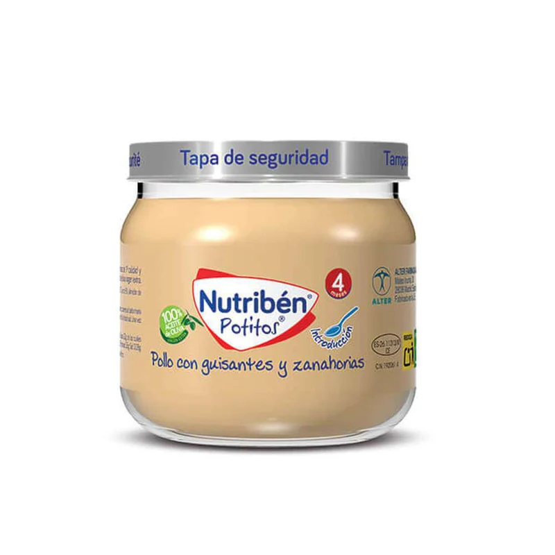 Nutribén Potito 120 Gr Inicio Pollo Con Guisantes Y Zanahoria