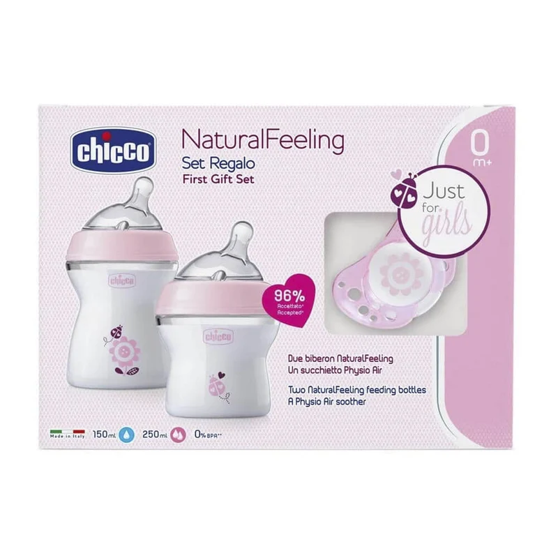 Chicco Set Regalo Natural Feeling +0M Rosa