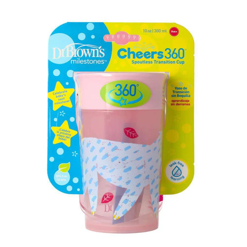 Dr. Browns Vaso 360º Sin Boquilla Rosa 300 ml