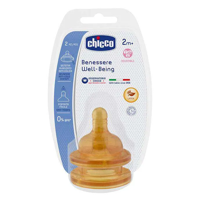 Chicco Tetina Caucho Regulable +2M 2 Unidades