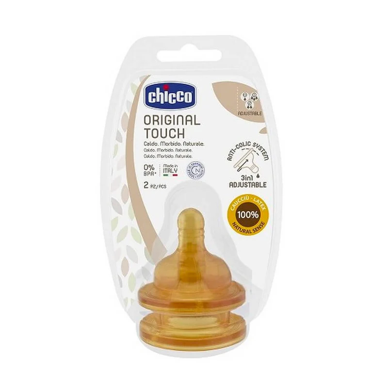 Chicco Tetina Caucho Medio +0M 2 Unidades