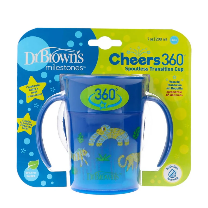 Dr. Browns Vaso 360º Sin Boquilla Azul 200 ml