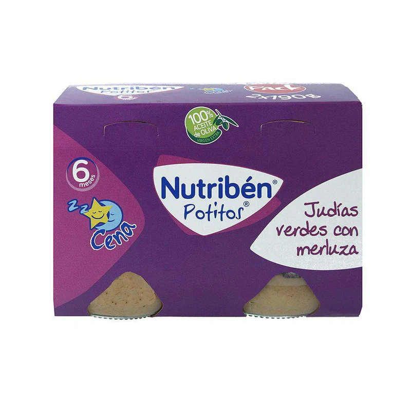 Nutribén Potito 190 Gr Cena Judías Con Merluza Duplo