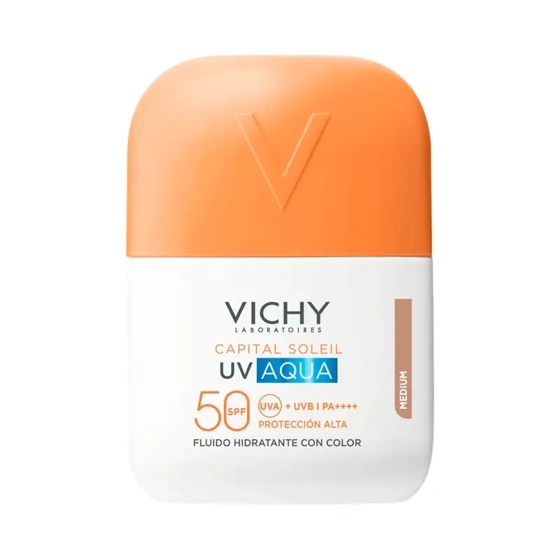 Vichy Solar Uv Aqua Hydrating Fluid Spf50 Tono Medio , 50 ml