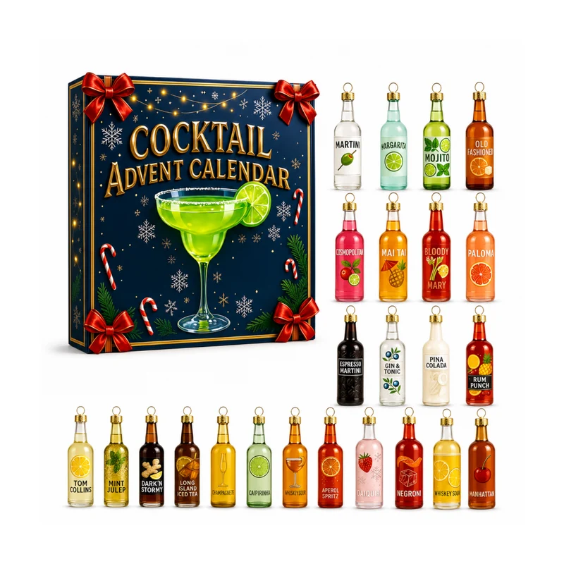 Miomu Set de Adornos Navideños Estilo Coctelería (24 Piezas)