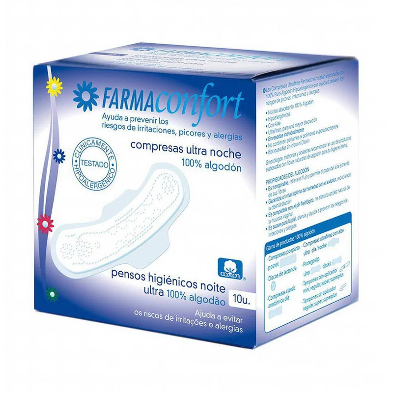 Farmaconfort Compresas Ultranoche Alas 10 Unidades