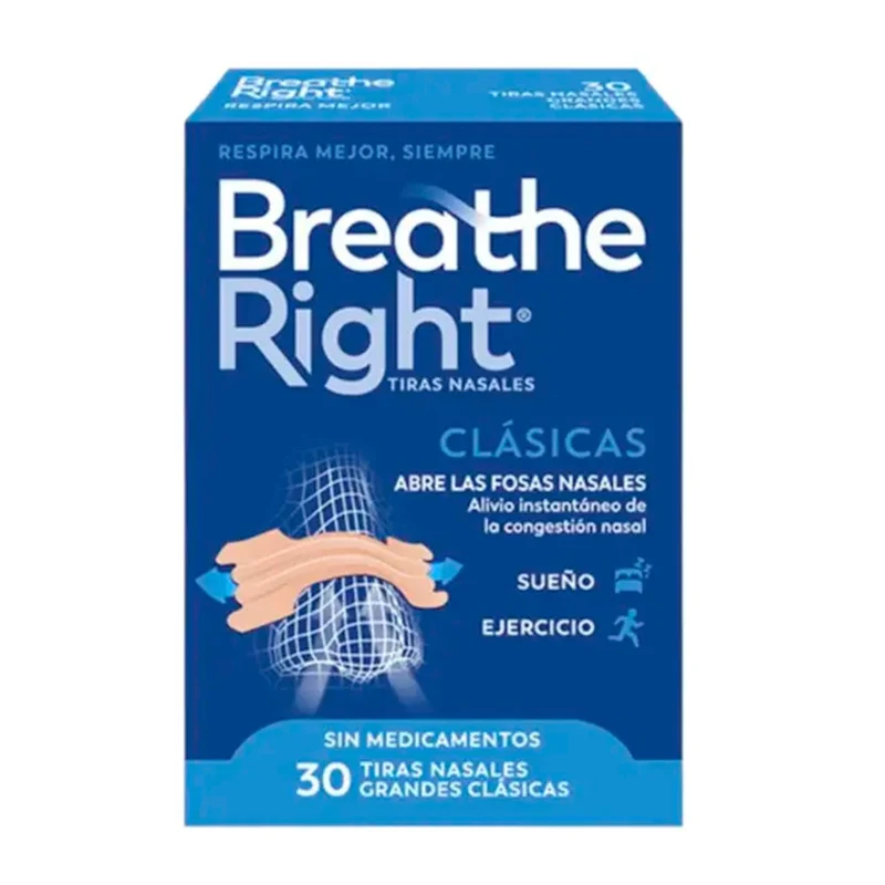 Breathe Right Tiras Nasales Talla M/G 30 Unidades