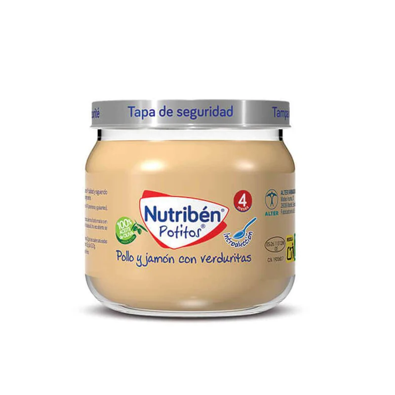 Nutribén Potito 120 Gr Inicio Pollo Jamón Verduras