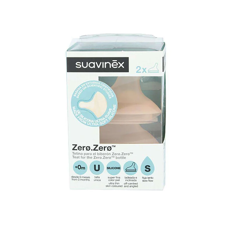 Suavinex Tetina Silicona Zero +0M Flujo S 2 Unidades