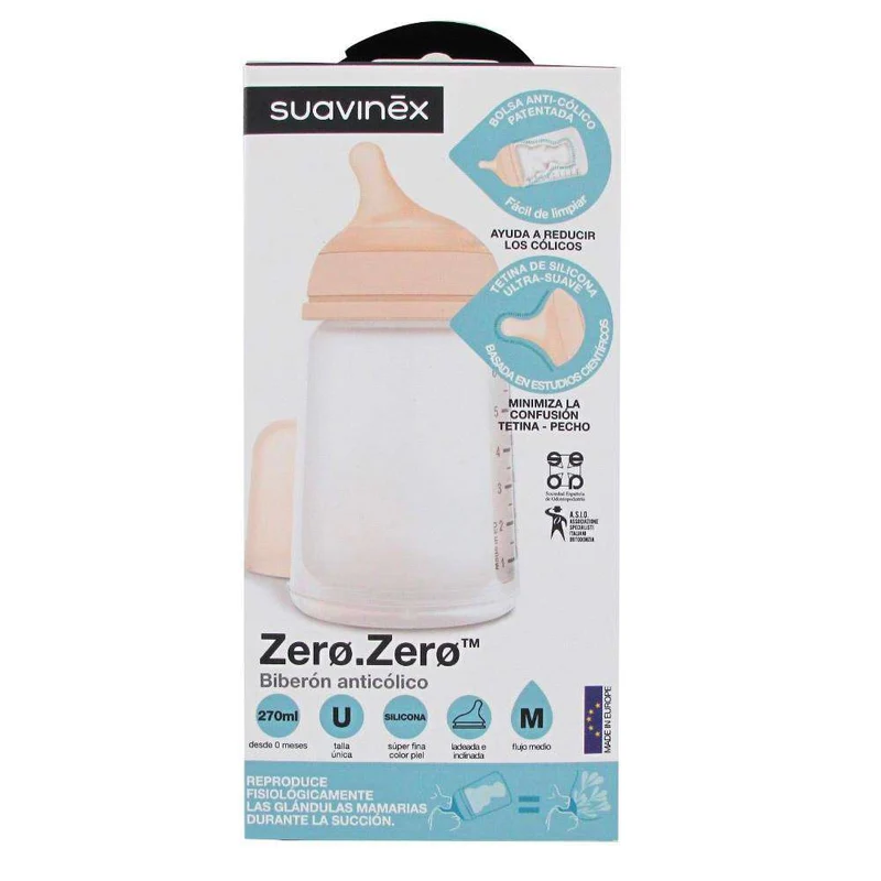 Suavinex Silicona Zero Flujo M 270 ml Biberón