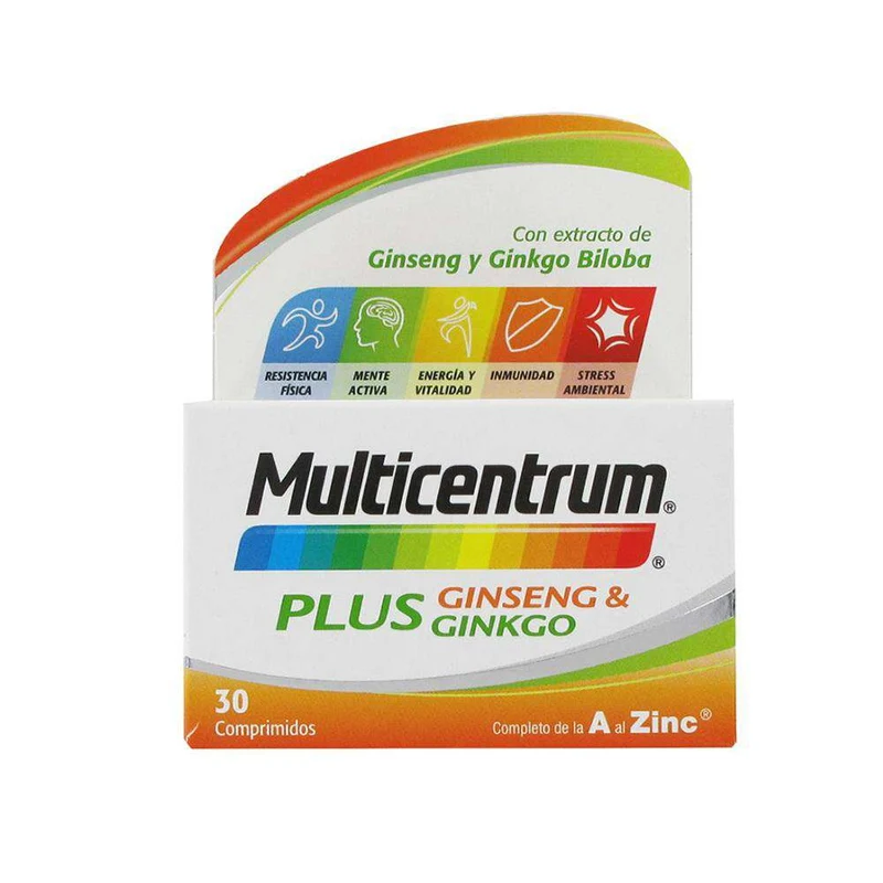 Multicentrum Plus Ginseng Y Ginkgo 30 Comprimidos