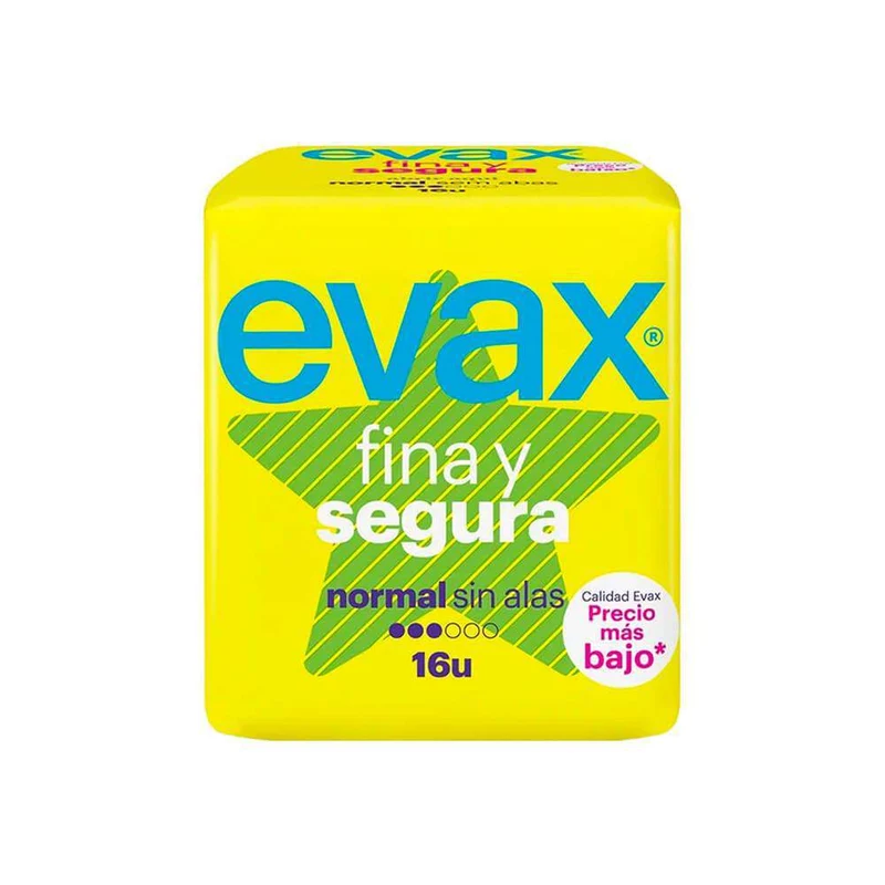 Evax Compresas Fina Y Segura Normal Sin Alas 16U