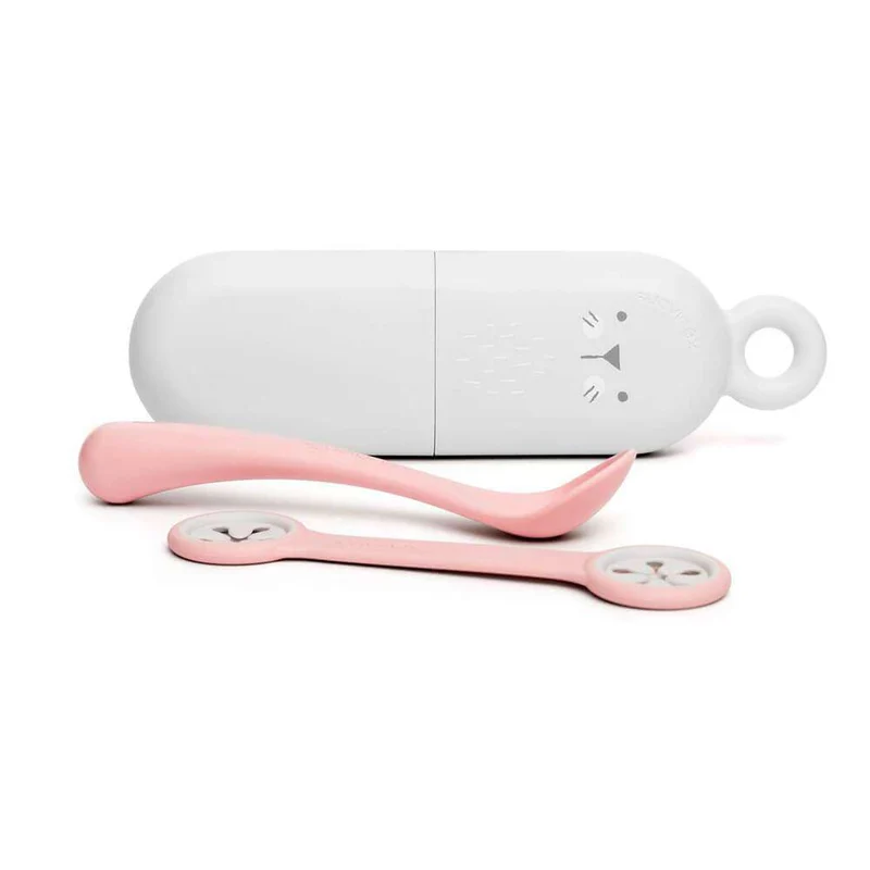 Suavinex Set Portacuchara + Cuchara + Sujeta Babero Rosa 157843