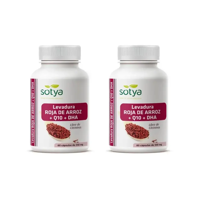 Sotya Levadura Roja De Arroz + Q10 + Dha, 2X60 Cápsulas