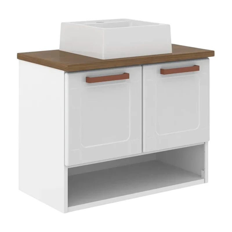 Bertolini Mueble Aéreo Metálico con Lavamanos y Encimera Natura