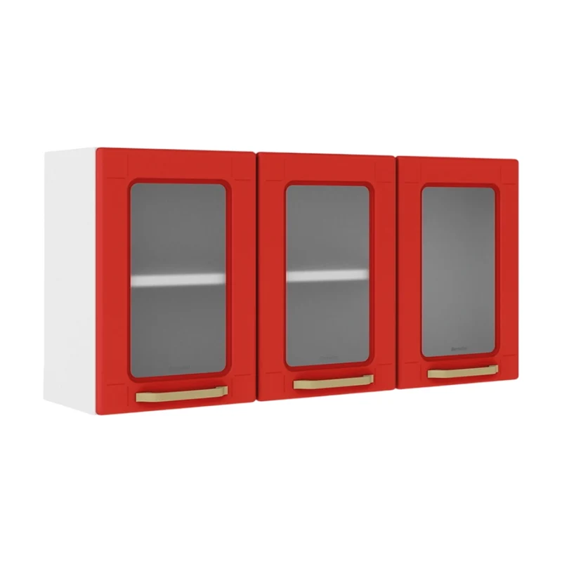 Bertolini Mueble de Cocina Aéreo Metálico 3 Puertas con Vidrio Colors