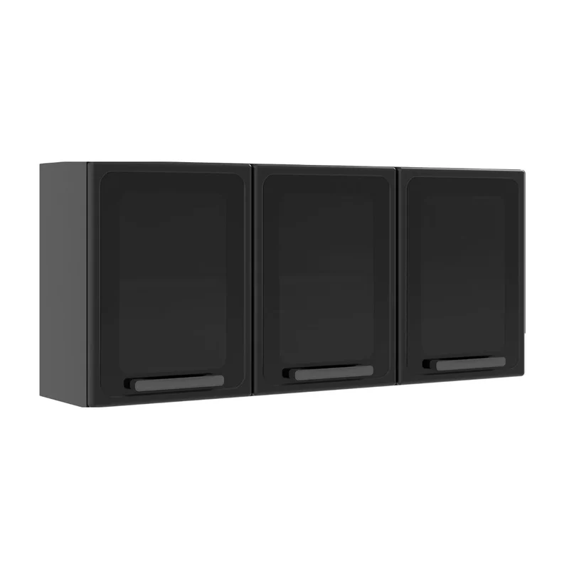 Bertolini Mueble de Cocina Aéreo Metálico con Vidrio 3 Puertas Estilo