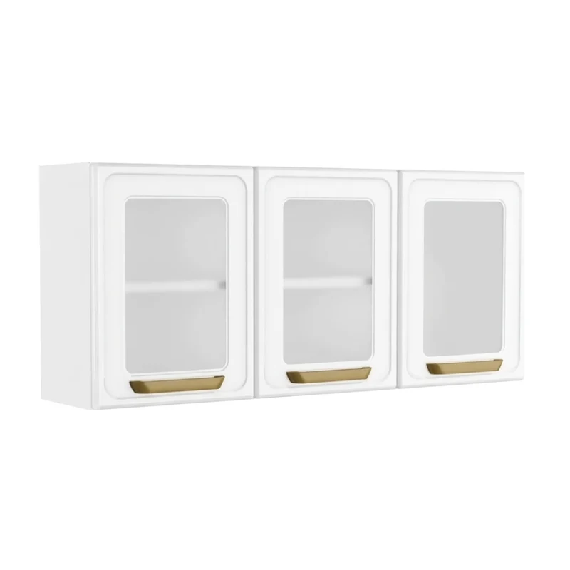 Bertolini Mueble de Cocina Aéreo Metálico con Vidrio 3 Puertas Bella