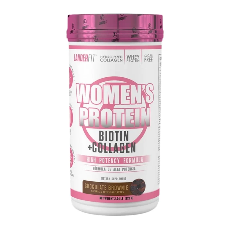 LanderFit Suplemento Alimenticio Proteína con Colágeno y Biotina para Mujer, 2 Libras