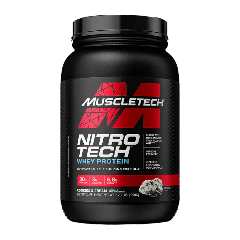 MuscleTech Suplemento Deportivo Proteína Nitro Tech Whey Protein, 2 Libras