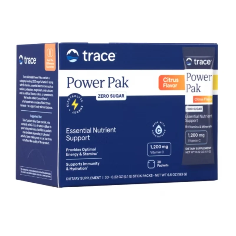 Trace Set Suplemento Alimenticio Power Pak Cero Azúcar Inmunidad e Hidratación, 30 Sobres